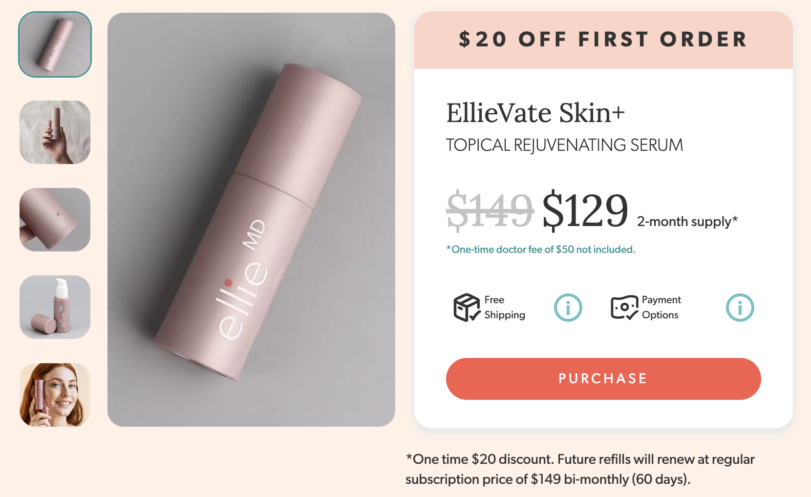 EllieVate Skin+ Topical Rejuvenating Serum